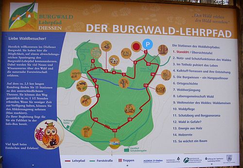 Burgwald Lehrpfad Diessen Ammersee