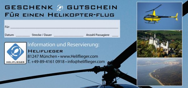 Geschenk Gutschein fr den Hubschrauber-Rundflug