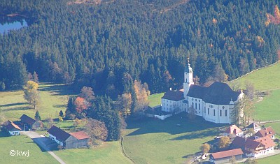 Wieskirche Luftbild Foto