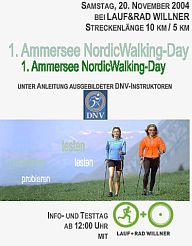 Fitness Bayern Nordic Walking. 1. Ammersee Nordic Walking Day am 20.11.2004